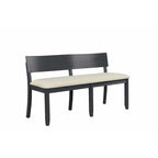 Banc de salle à manger en bois avec coussin d'assise