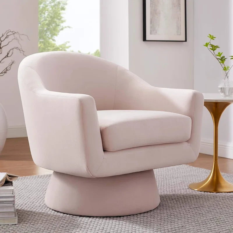 Fauteuil pivotant d'appoint en velours haute performance