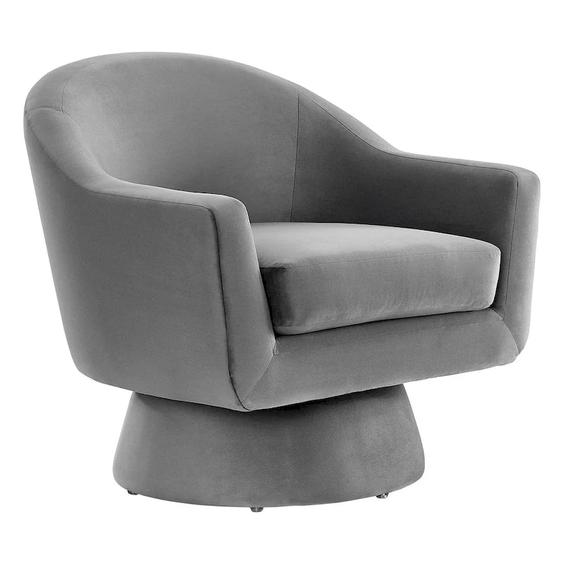 Fauteuil pivotant d'appoint en velours haute performance
