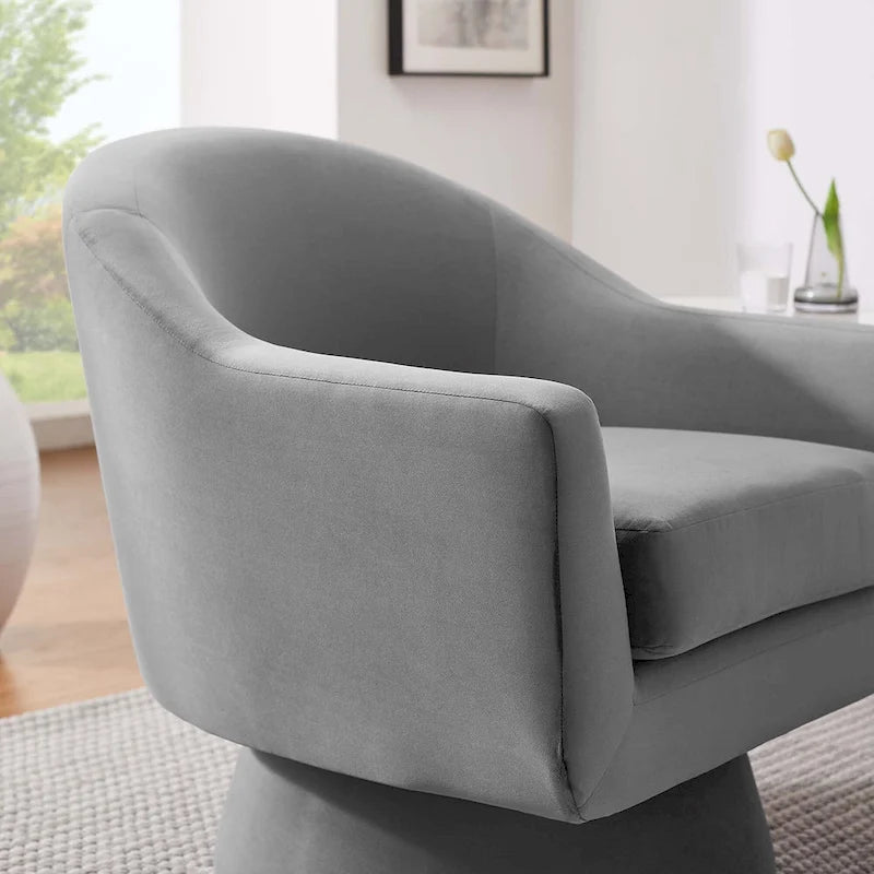 Fauteuil pivotant d'appoint en velours haute performance
