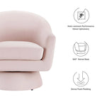 Fauteuil pivotant d'appoint en velours haute performance
