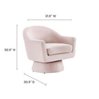 Fauteuil pivotant d'appoint en velours haute performance