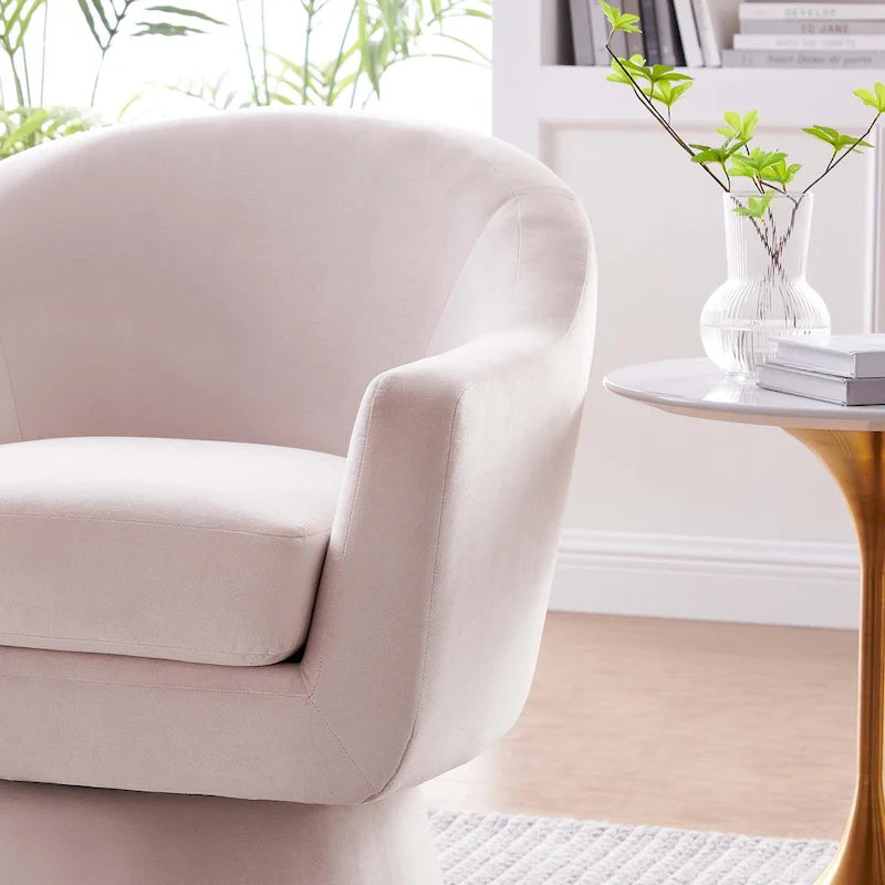 Fauteuil pivotant d'appoint en velours haute performance