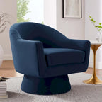 Fauteuil pivotant d'appoint en velours haute performance