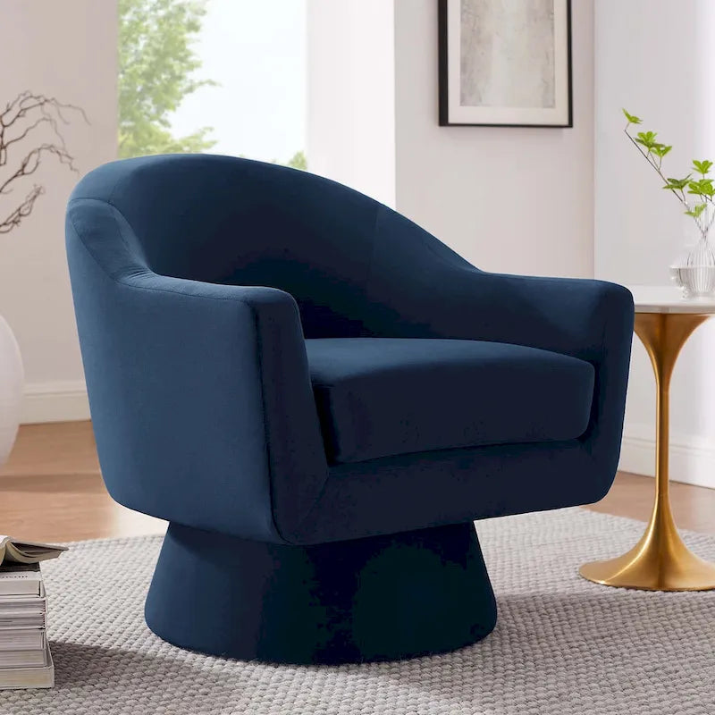 Fauteuil pivotant d'appoint en velours haute performance