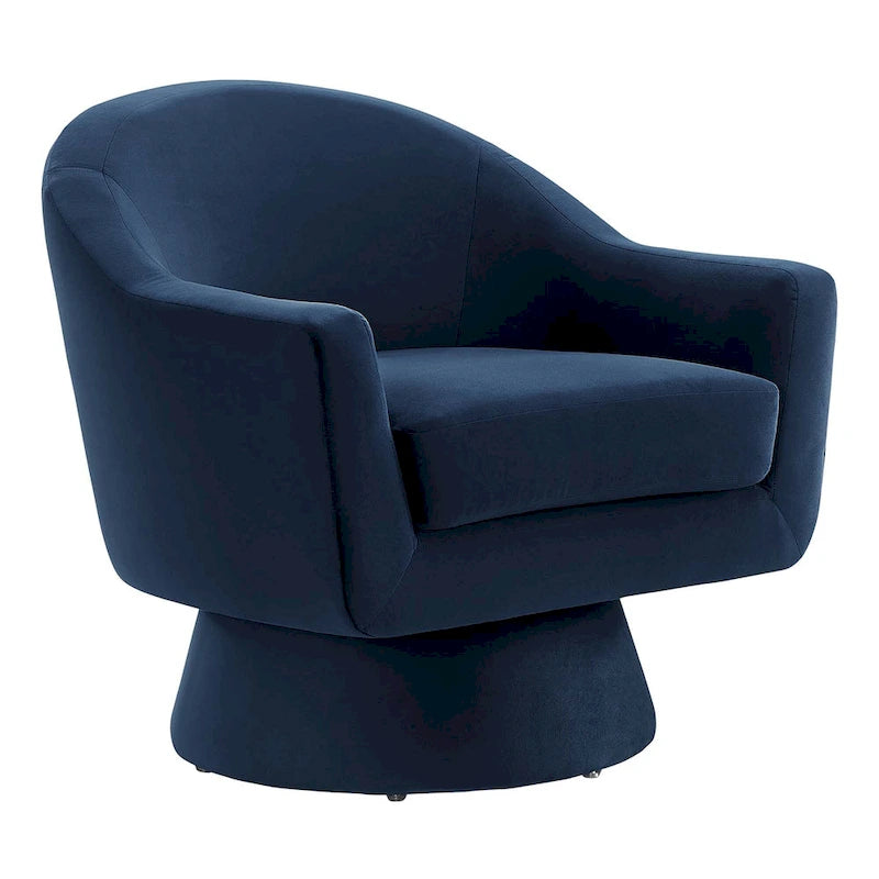 Fauteuil pivotant d'appoint en velours haute performance