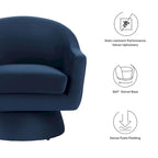 Fauteuil pivotant d'appoint en velours haute performance