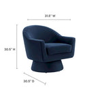 Fauteuil pivotant d'appoint en velours haute performance