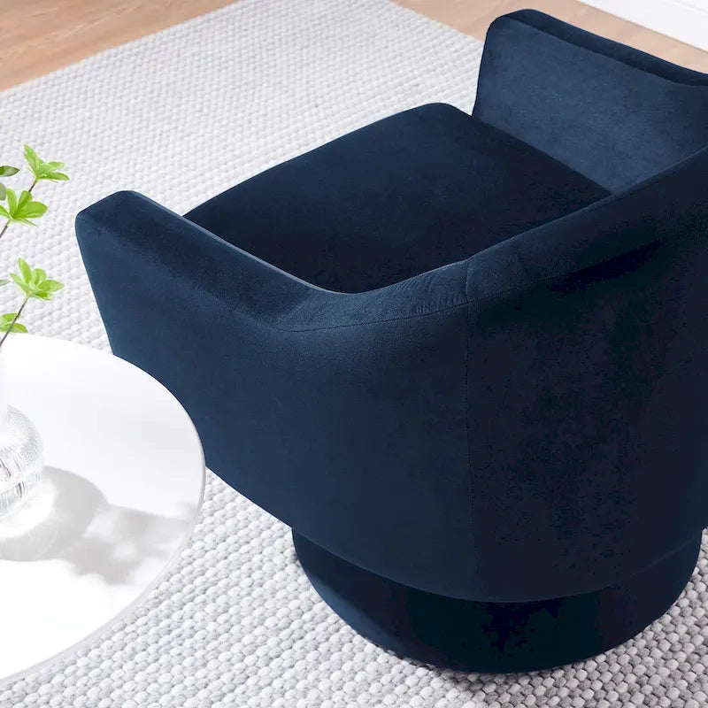 Fauteuil pivotant d'appoint en velours haute performance