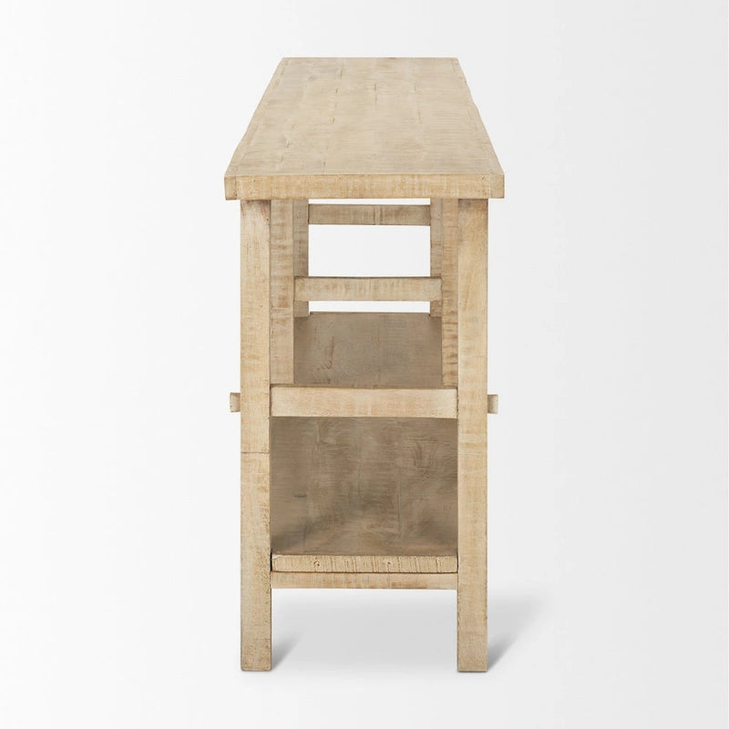 Console en bois clair de grande taille