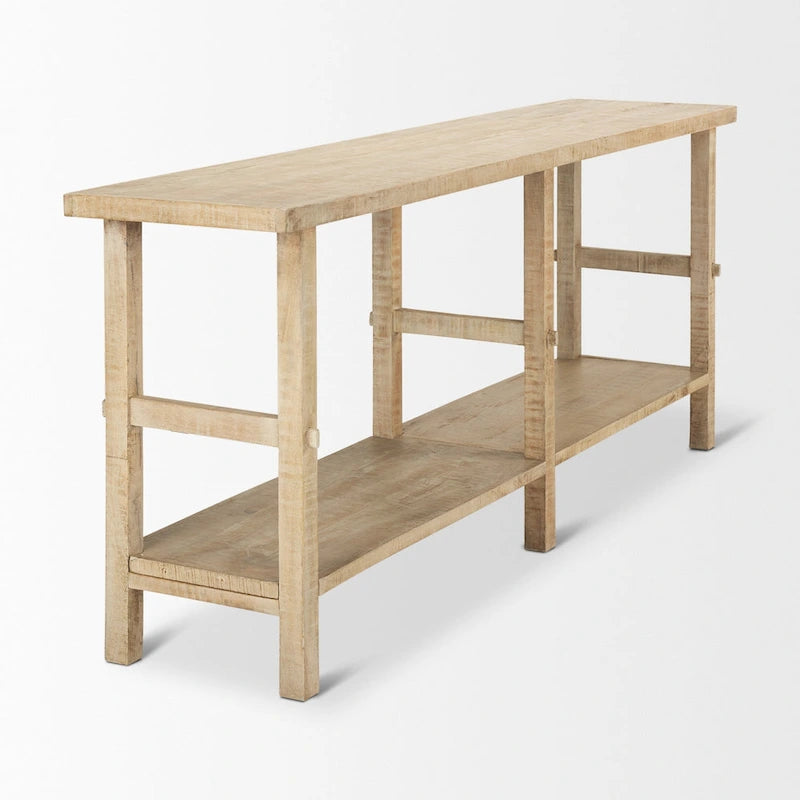 Console en bois clair de grande taille