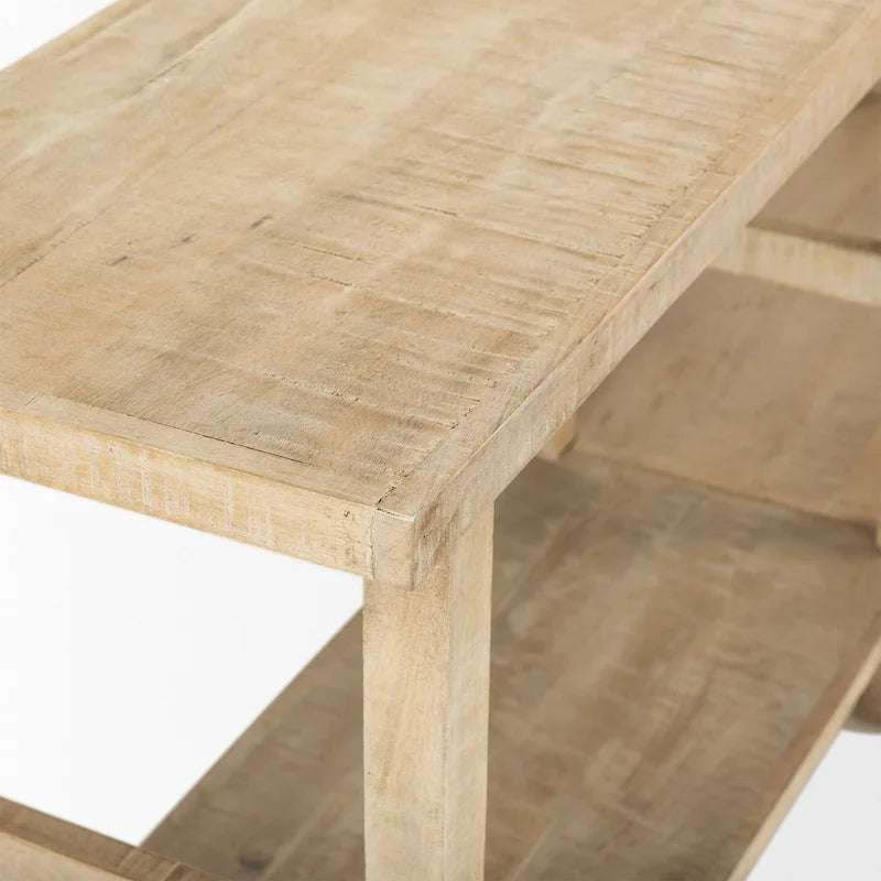 Console en bois clair de grande taille