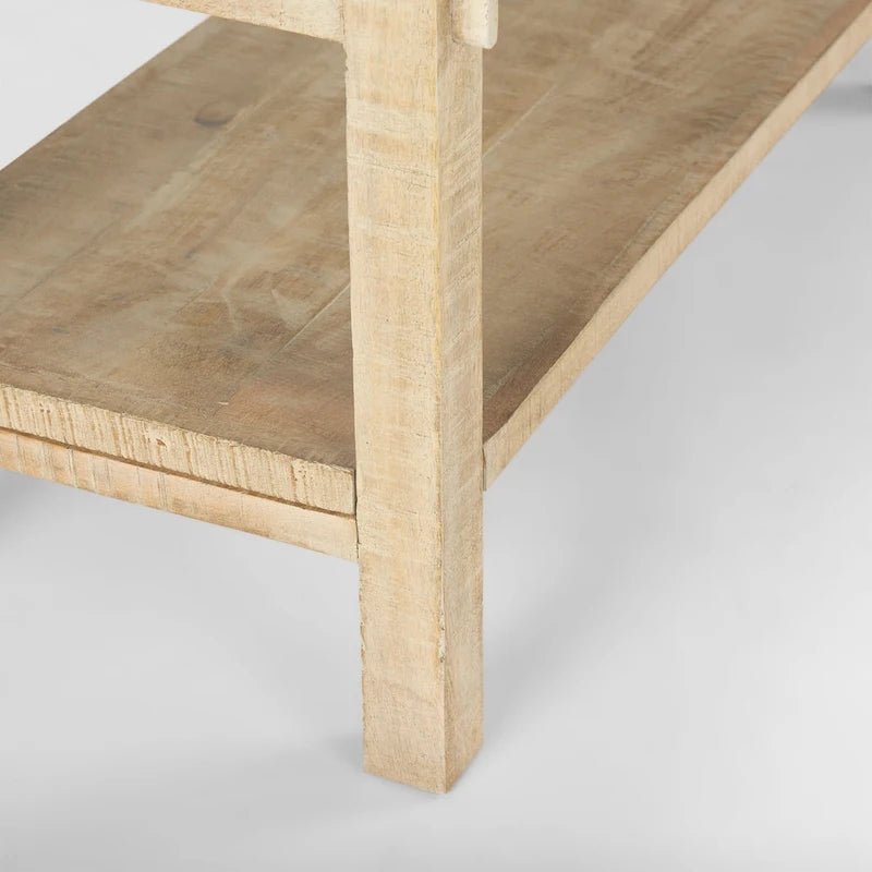 Console en bois clair de grande taille
