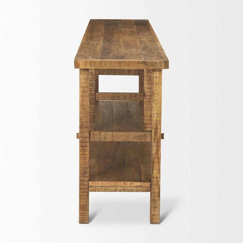 Console en bois clair de grande taille
