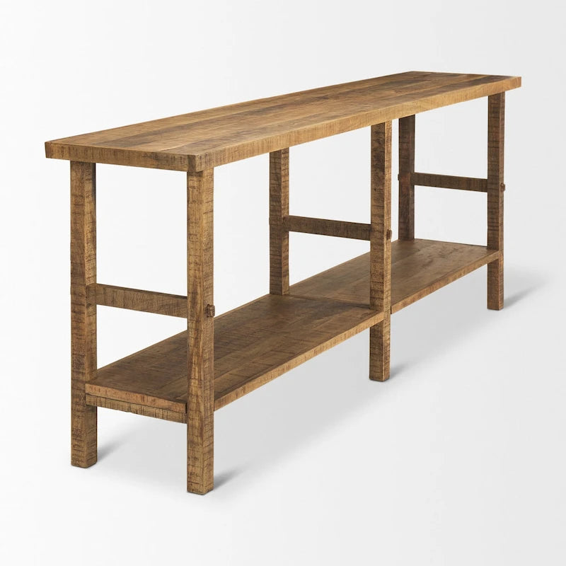 Console en bois clair de grande taille