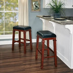 Tabouret de bar sans dossier avec assise en similicuir
