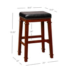 Tabouret de bar sans dossier avec assise en similicuir
