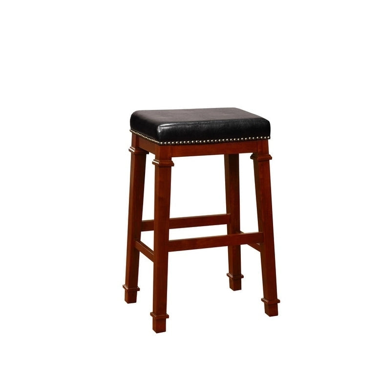 Tabouret de bar sans dossier avec assise en similicuir