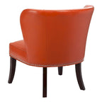 Fauteuil d'appoint sans accoudoirs avec revêtement en similicuir – Orange