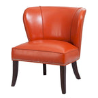 Fauteuil d'appoint sans accoudoirs avec revêtement en similicuir – Orange