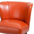 Fauteuil d'appoint sans accoudoirs avec revêtement en similicuir – Orange