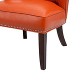 Fauteuil d'appoint sans accoudoirs avec revêtement en similicuir – Orange