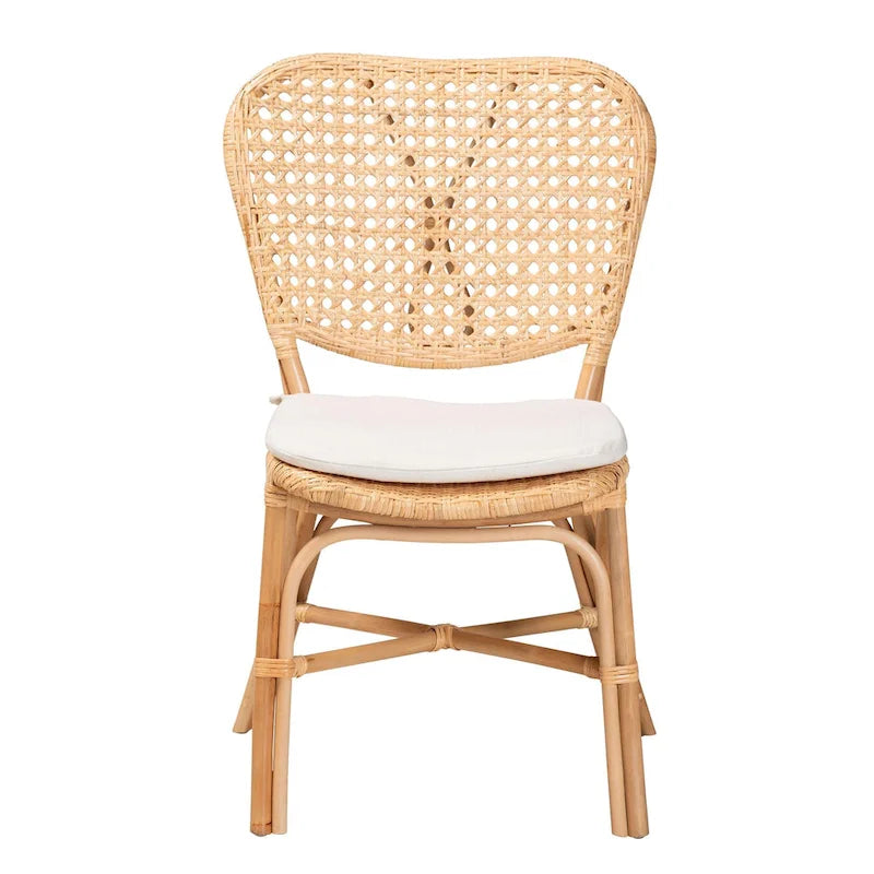 Chaise de salle à manger Bohème en rotin naturel marron