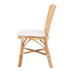 Chaise de salle à manger Bohème en rotin naturel marron