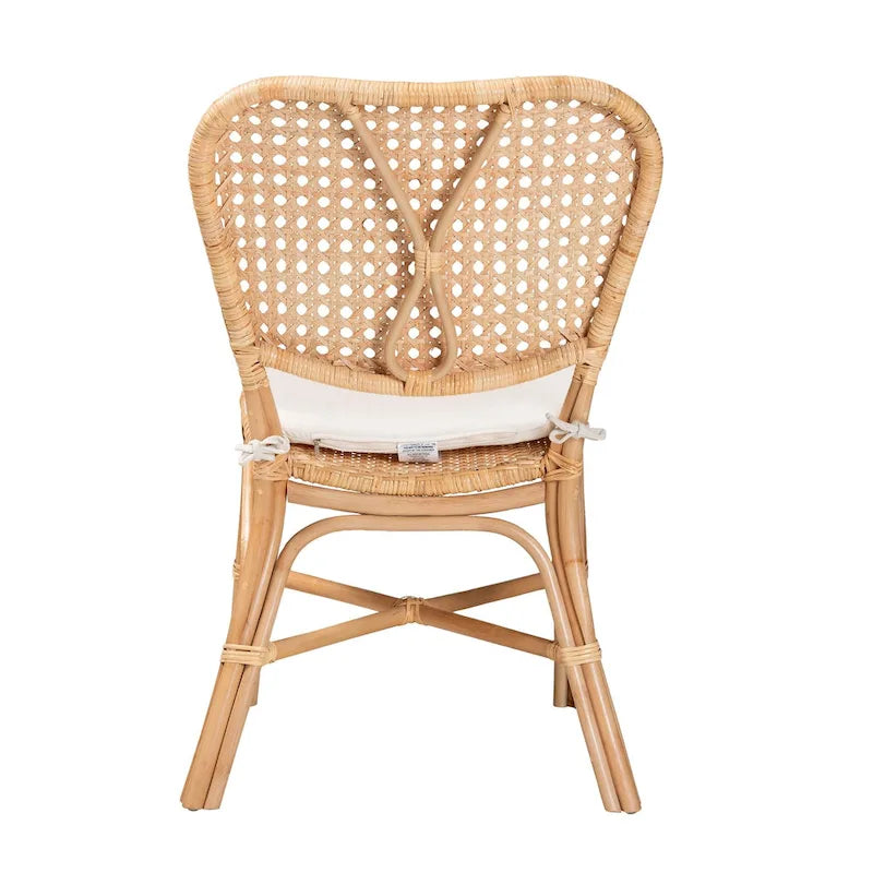 Chaise de salle à manger Bohème en rotin naturel marron