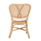 Chaise de salle à manger Bohème en rotin naturel marron
