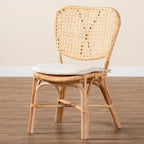 Chaise de salle à manger Bohème en rotin naturel marron