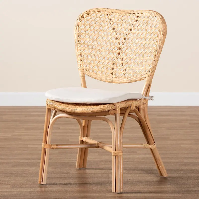 Chaise de salle à manger Bohème en rotin naturel marron