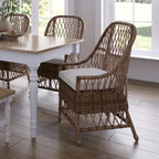 Chaise de salle à manger incurvée en rotin rembourrée - 22x23x39