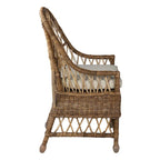 Chaise de salle à manger incurvée en rotin rembourrée - 22x23x39