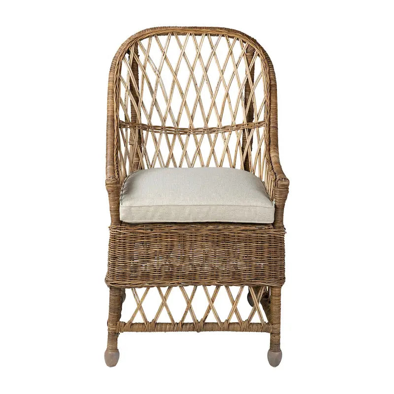 Chaise de salle à manger incurvée en rotin rembourrée - 22x23x39
