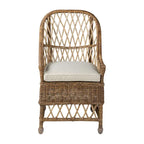 Chaise de salle à manger incurvée en rotin rembourrée - 22x23x39