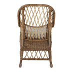 Chaise de salle à manger incurvée en rotin rembourrée - 22x23x39