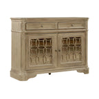 Bahut en bois avec portes miroir et tiroirs de rangement