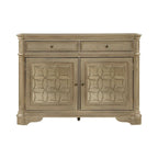 Bahut en bois avec portes miroir et tiroirs de rangement