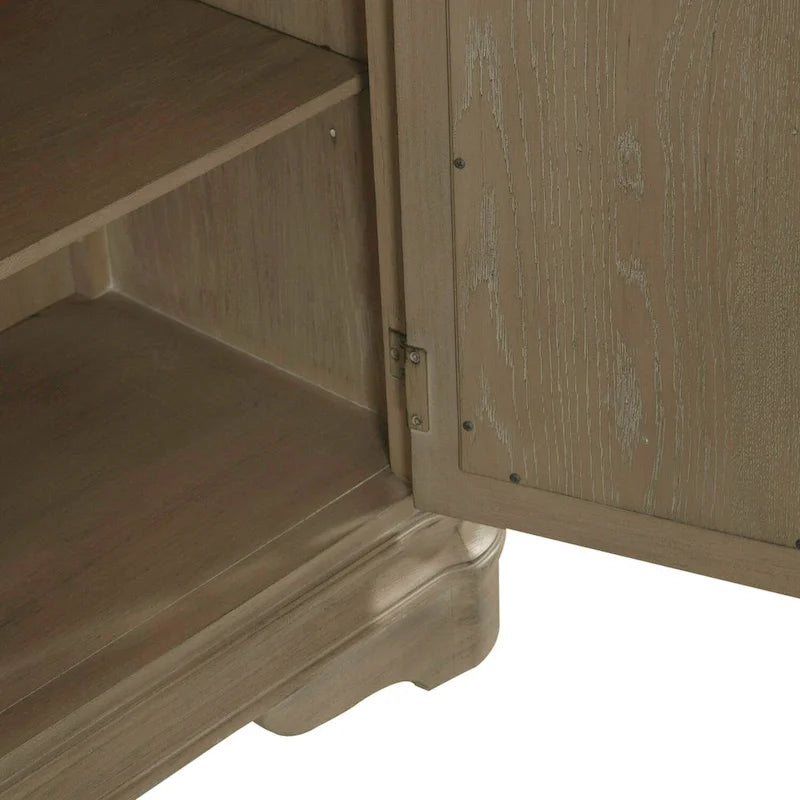 Bahut en bois avec portes miroir et tiroirs de rangement
