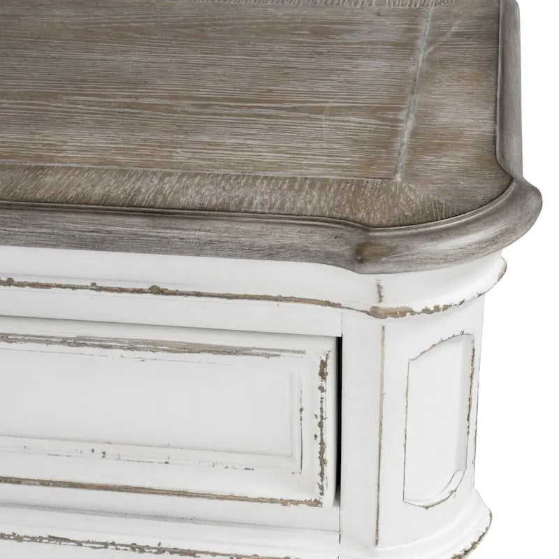 Bahut en bois avec portes miroir et tiroirs de rangement