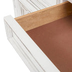 Bahut en bois avec portes miroir et tiroirs de rangement