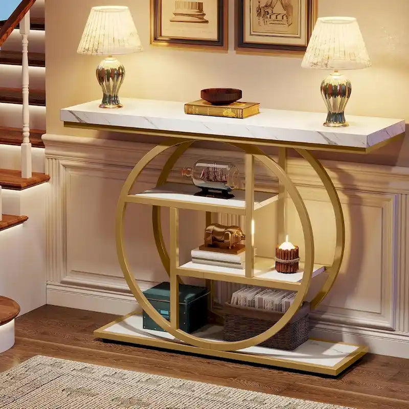 Console 4 niveaux de 105 cm avec cadre en métal