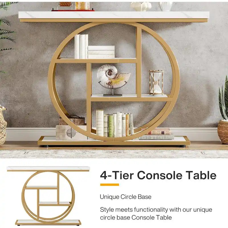 Console 4 niveaux de 105 cm avec cadre en métal