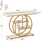 Console 4 niveaux de 105 cm avec cadre en métal