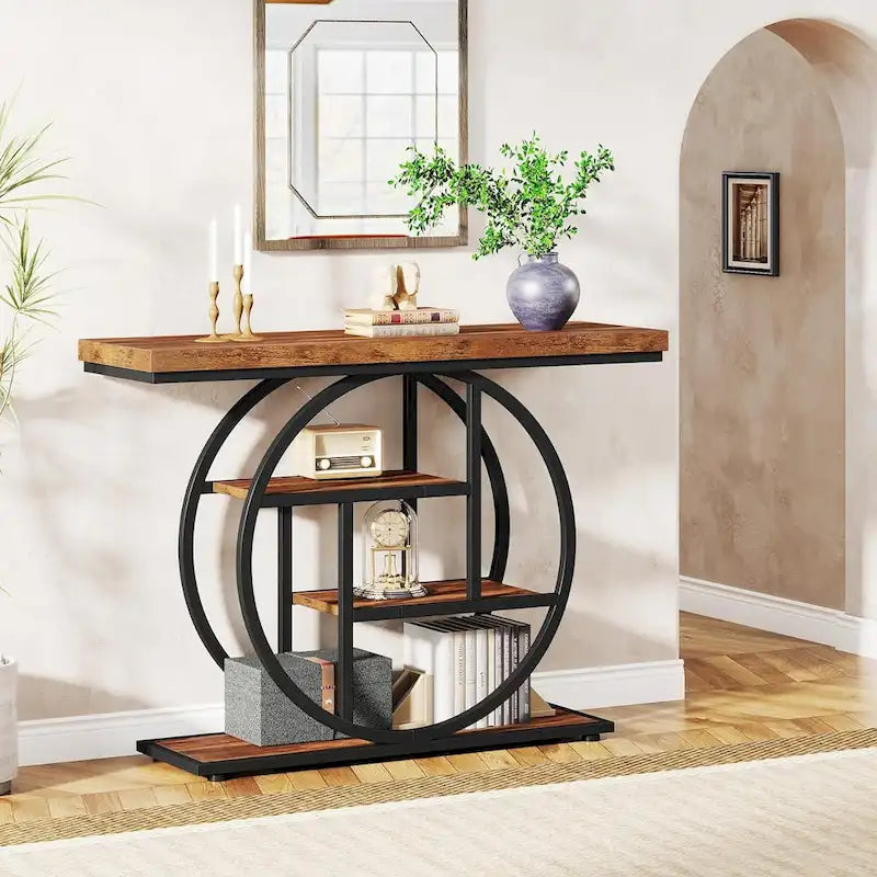Console 4 niveaux de 105 cm avec cadre en métal
