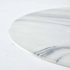 Table à manger ronde avec plateau en MDF aspect marbre, 4 à 6 places