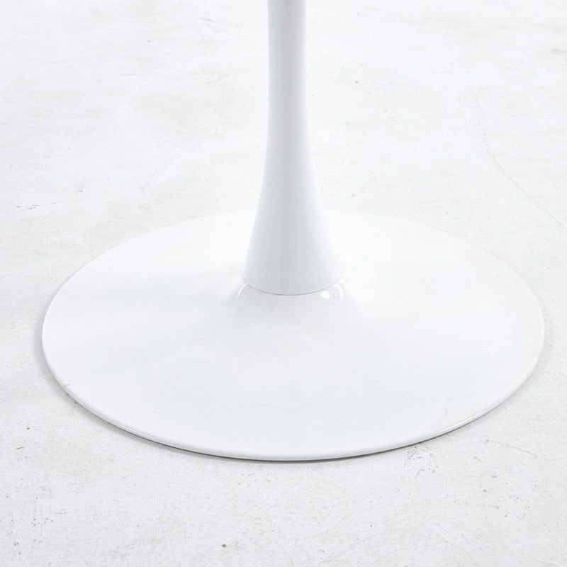 Table à manger ronde avec plateau en MDF aspect marbre, 4 à 6 places
