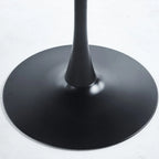 Table à manger ronde avec plateau en MDF aspect marbre, 4 à 6 places