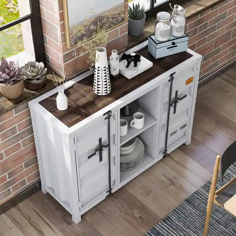 Console industrielle en acier de 46 pouces avec 6 étagères